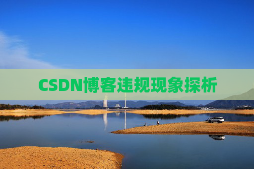CSDN博客违规现象探析